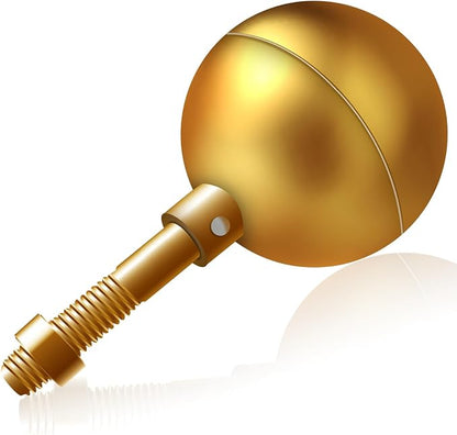 Flag Pole Ball Topper Ornament - Flagpole Top Replacement, Gold Aluminum Anodized Finish - 1/2"-13UNC Threading Fit Most USA Flag Pole,Truck & Solar Light