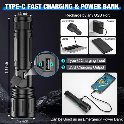 Brightest Rechargeable Flashlight in the World – 100,000 lumens
