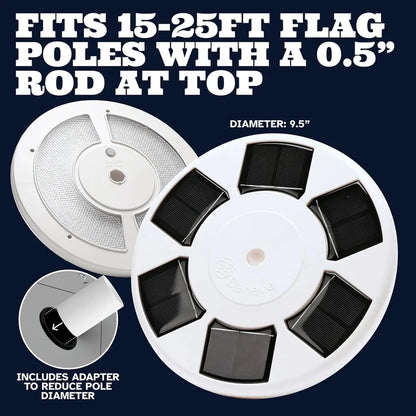 Solar Powered Flagpole Light – 1300 Lumen LED Dusk to Dawn Auto On/Off, Flag Light with 26/136 LEDs, 12+ Hour Battery